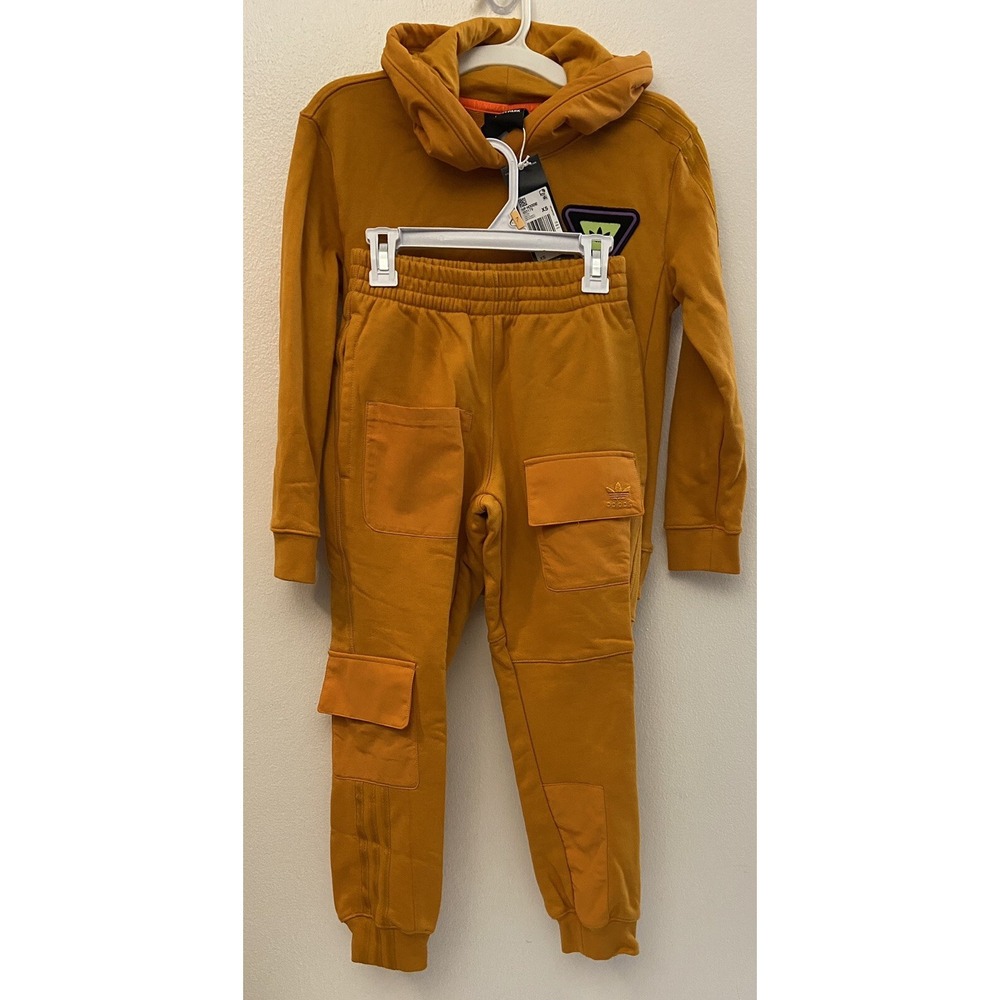 NWT‎ Ivy Park Adidas Orange Pullover Hoodie Set Sz XS Youth 7-8